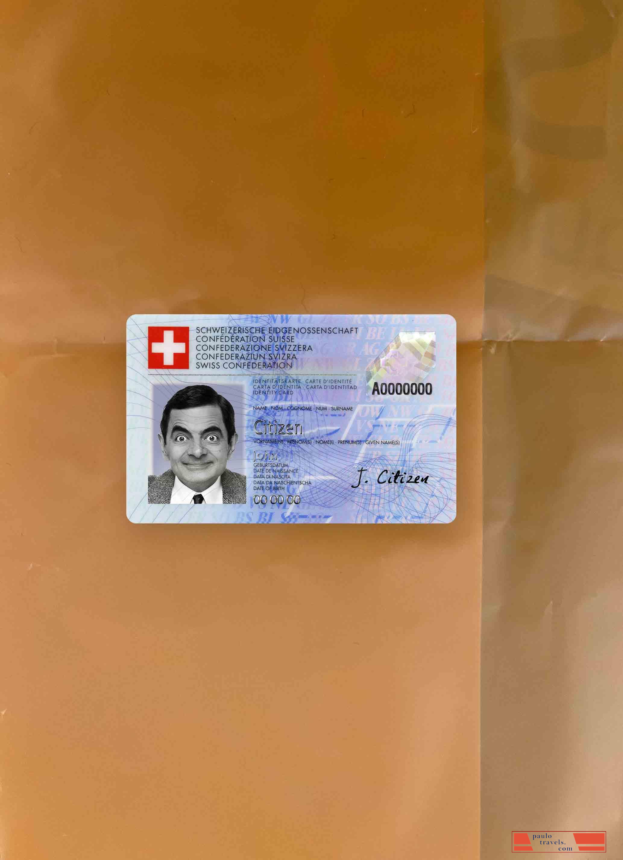 Switzerland ID photolook FRONT PSD template